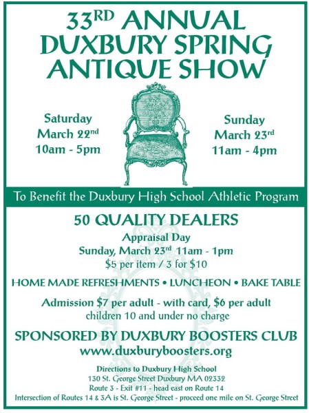 Mark Your Calendars - The Duxbury Antique Show - Finding Silver Pennies