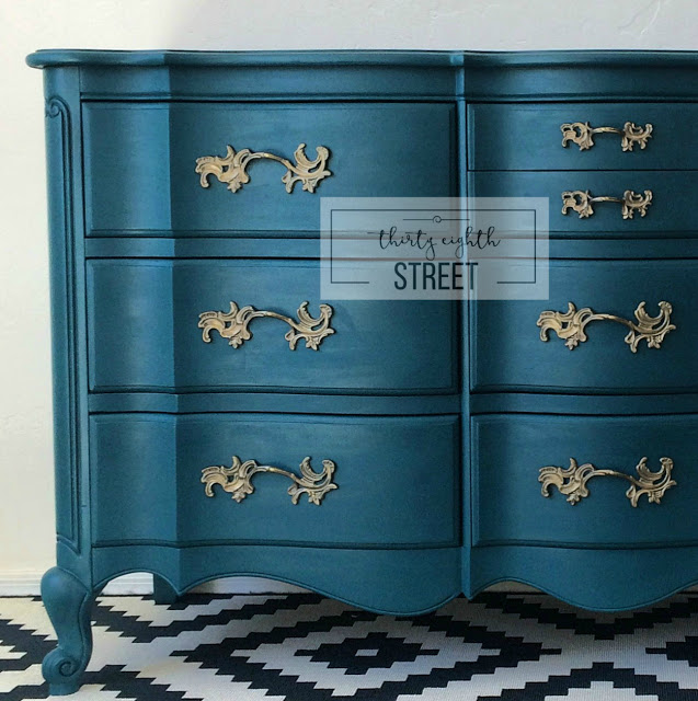 The Dixie Bedroom Collection Turquoise Dresser Makeover